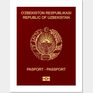 Uzbekistan passport Posters and Art